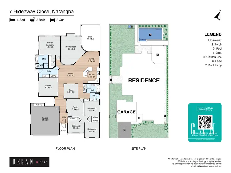 Floorplan of Homely house listing, 7 Hideaway Close, Narangba QLD 4504