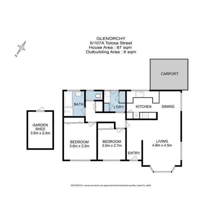 Floorplan of Homely unit listing, 5/107a Tolosa Street, Glenorchy TAS 7010