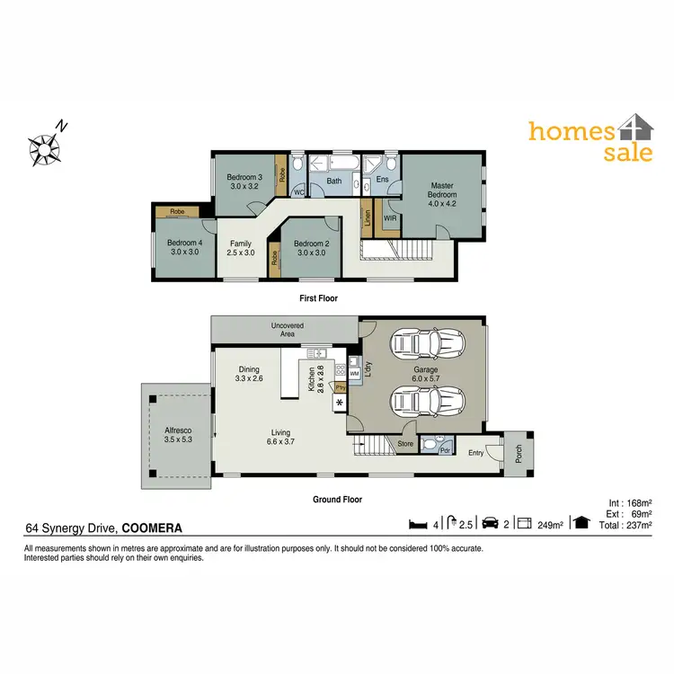 Floorplan of Homely house listing, 64 Synergy Drive, Coomera QLD 4209