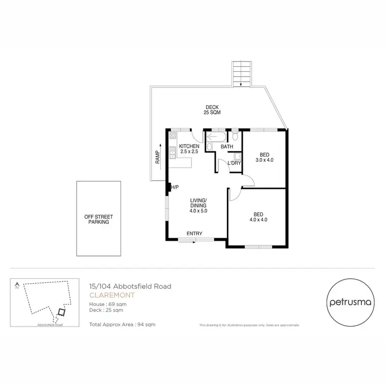 Floorplan of Homely unit listing, 15/104 Abbotsfield Road, Claremont TAS 7011