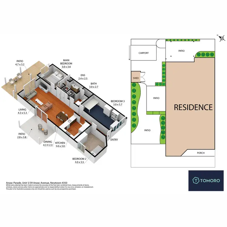 Floorplan of Homely unit listing, 5/39 Anzac Avenue, Newtown QLD 4350