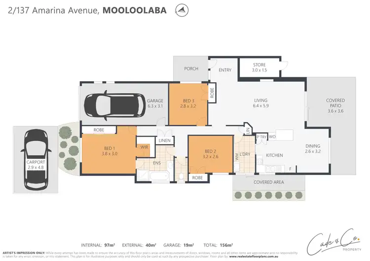 Floorplan of Homely unit listing, 2/137 Amarina Avenue, Mooloolaba QLD 4557