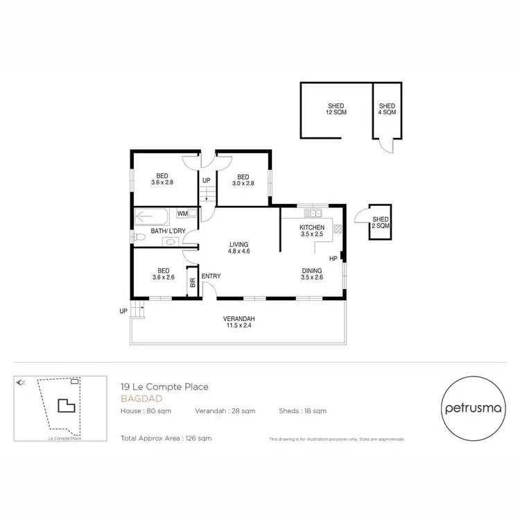 Floorplan of Homely house listing, 19 Le Compte Place, Bagdad TAS 7030