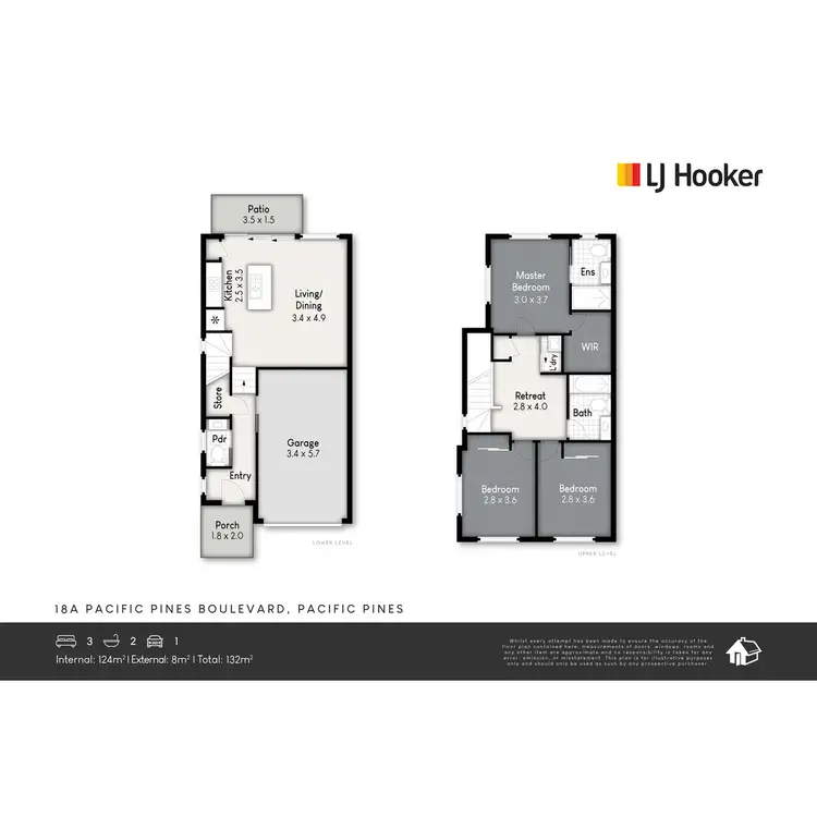 Floorplan of Homely semi-detached listing, 18a Pacific Pines Boulevard, Pacific Pines QLD 4211