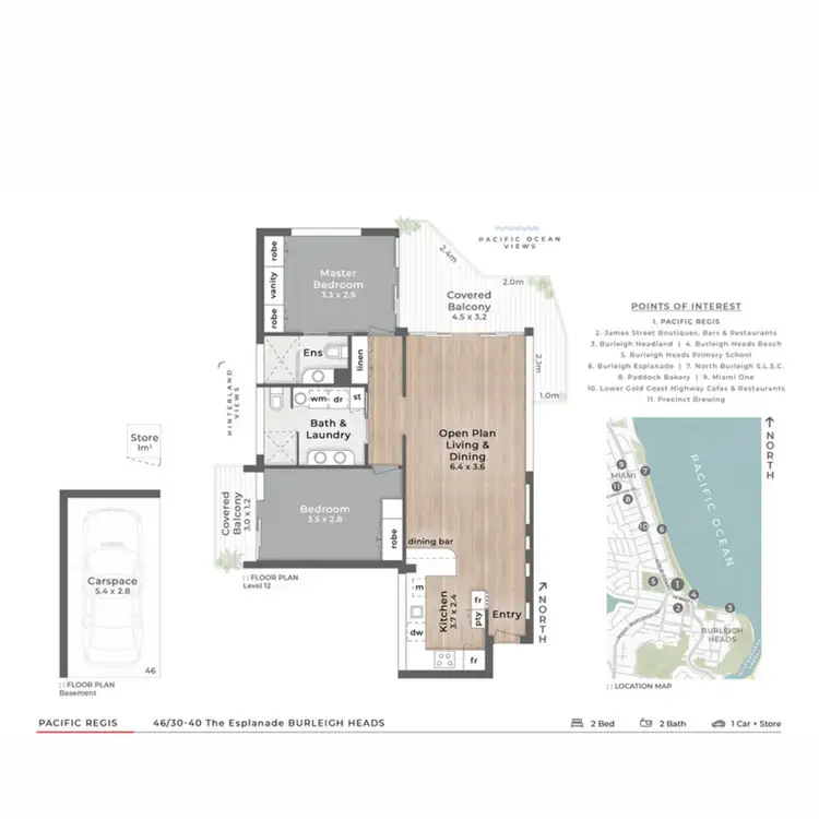 Floorplan of Homely unit listing, 46/30-40 The Esplanade, Burleigh Heads QLD 4220