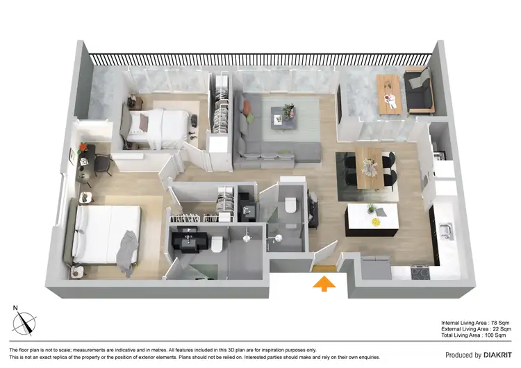 Floorplan of Homely unit listing, 304/5 Spring Street, Sippy Downs QLD 4556