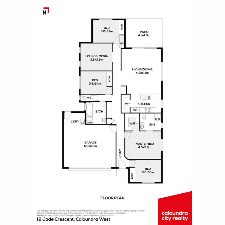Floorplan of Homely house listing, 12 Jade Crescent, Caloundra West QLD 4551
