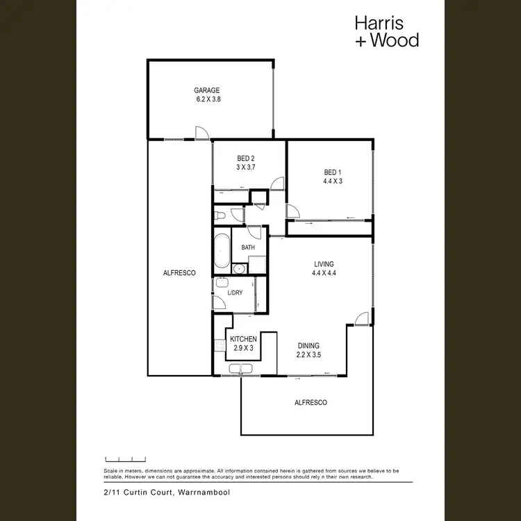 Floorplan of Homely unit listing, 2/11 Curtin Court, Warrnambool VIC 3280