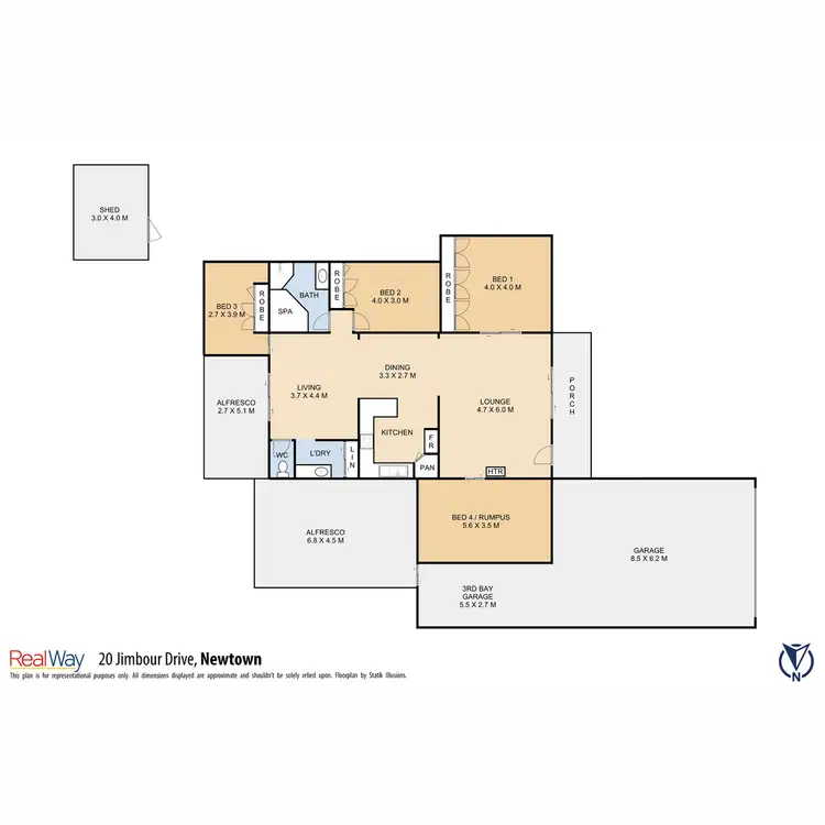 Floorplan of Homely house listing, 20 Jimbour Drive, Newtown QLD 4350