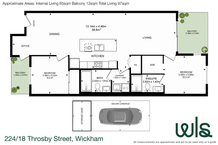 Floorplan of Homely apartment listing, 224/18 Throsby Street, Wickham NSW 2293
