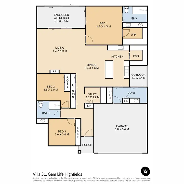 Floorplan of Homely villa listing, Villa 51 GemLife/75 Highgrove Drive, Highfields QLD 4352