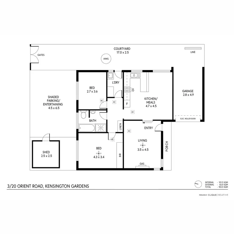 Floorplan of Homely unit listing, 3/20 Orient Road, Kensington Gardens SA 5068