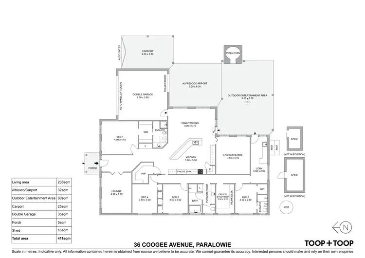 Floorplan of Homely house listing, 36 Coogee Avenue, Paralowie SA 5108