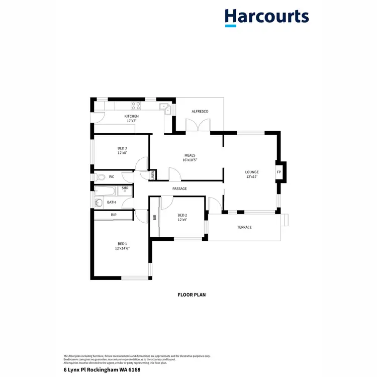 Floorplan of Homely house listing, 6 Lynx Place, Rockingham WA 6168