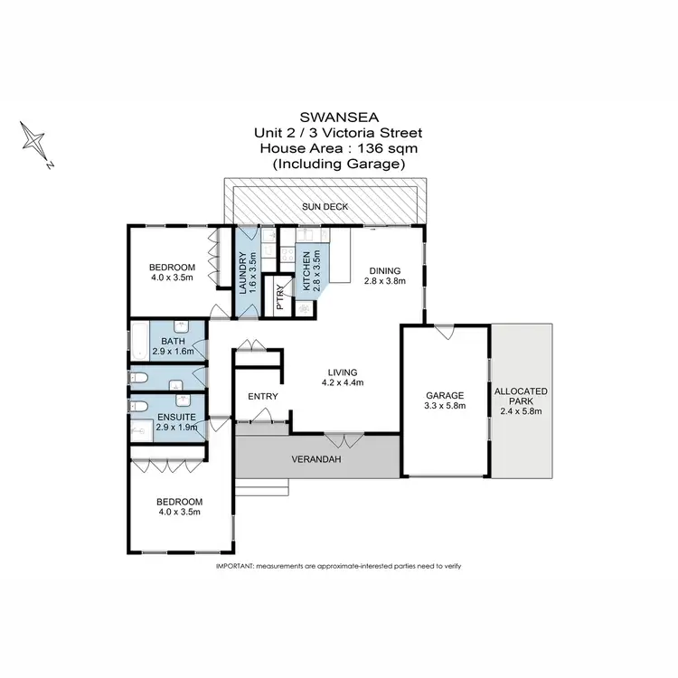 Floorplan of Homely villa listing, 2/3 Victoria Street, Swansea TAS 7190