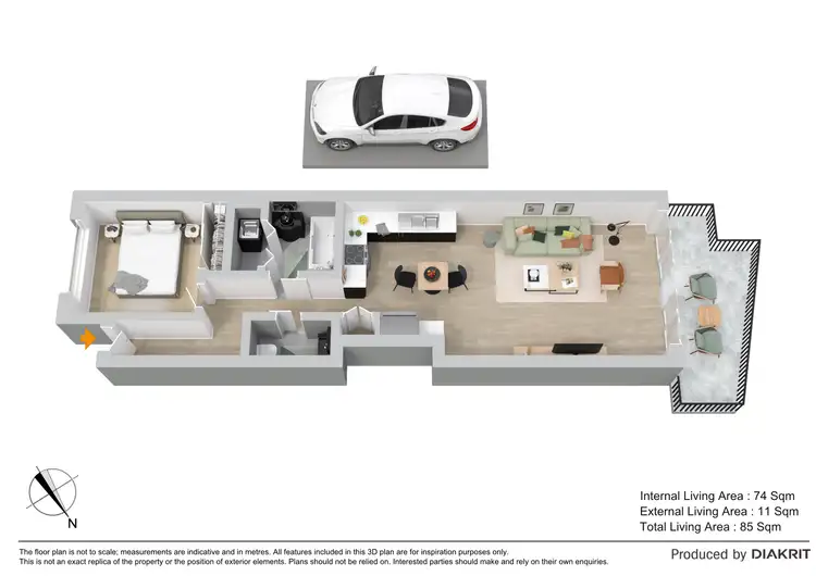 Floorplan of Homely unit listing, 9/65 Berwick Street, Fortitude Valley QLD 4006