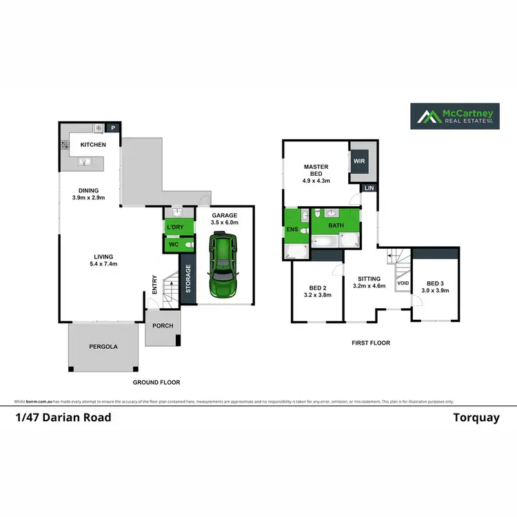 Floorplan of Homely townhouse listing, 1/47 Darian Road, Torquay VIC 3228
