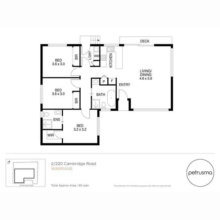 Floorplan of Homely unit listing, 2/220 Cambridge Road, Warrane TAS 7018