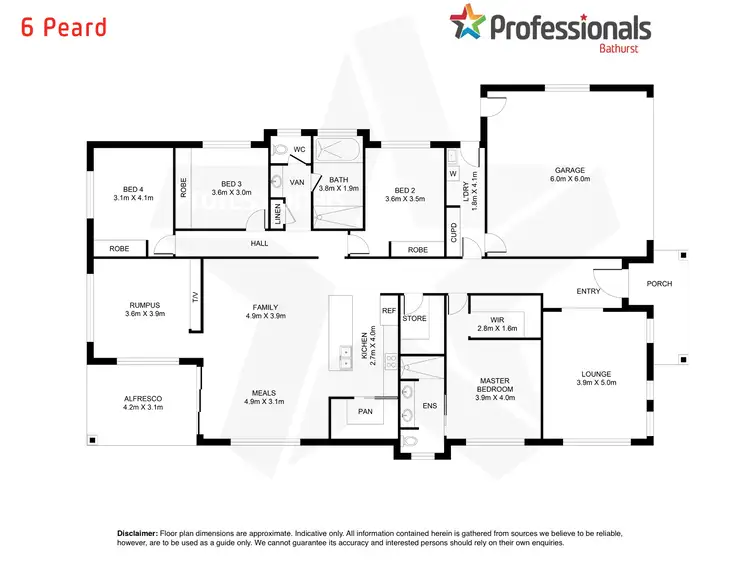 Floorplan of Homely house listing, 6 Peard Close, Eglinton NSW 2795