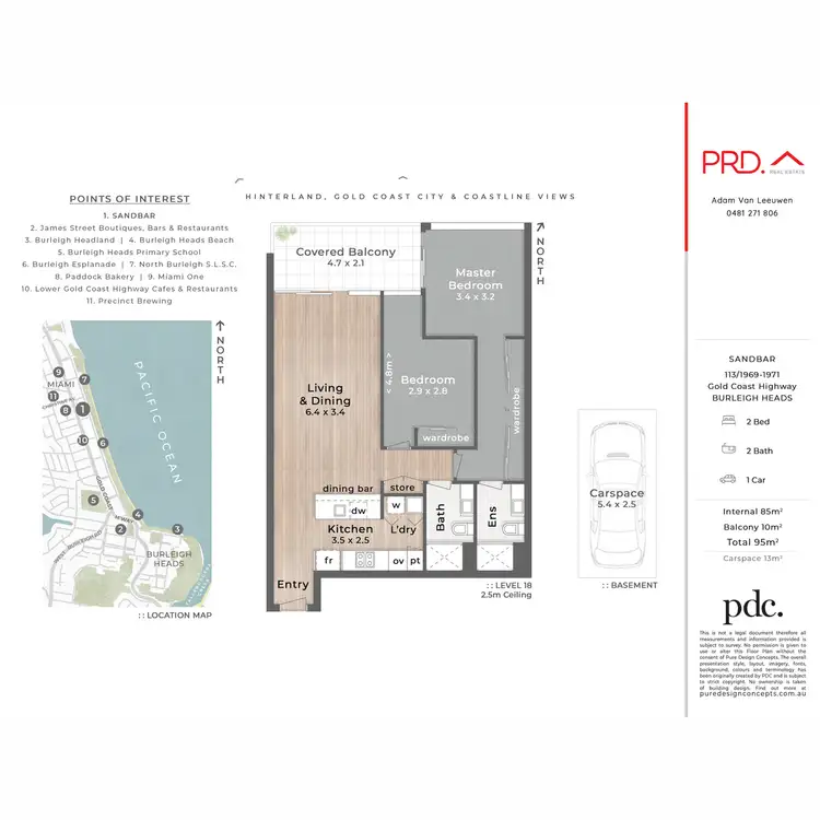 Floorplan of Homely unit listing, 113/1969-1971 Gold Coast Highway, Burleigh Heads QLD 4220
