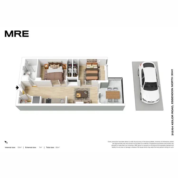 Floorplan of Homely apartment listing, 312/64 Keilor Road, Essendon North VIC 3041