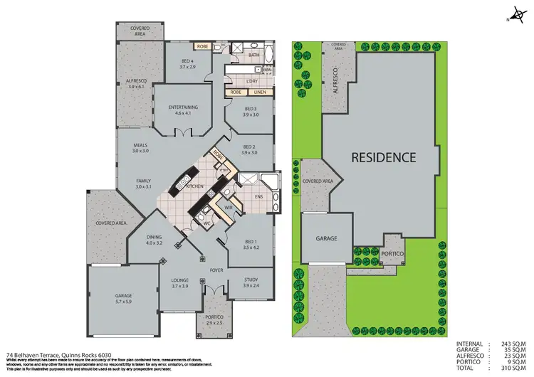 Floorplan of Homely house listing, 74 Belhaven Terrace, Quinns Rocks WA 6030