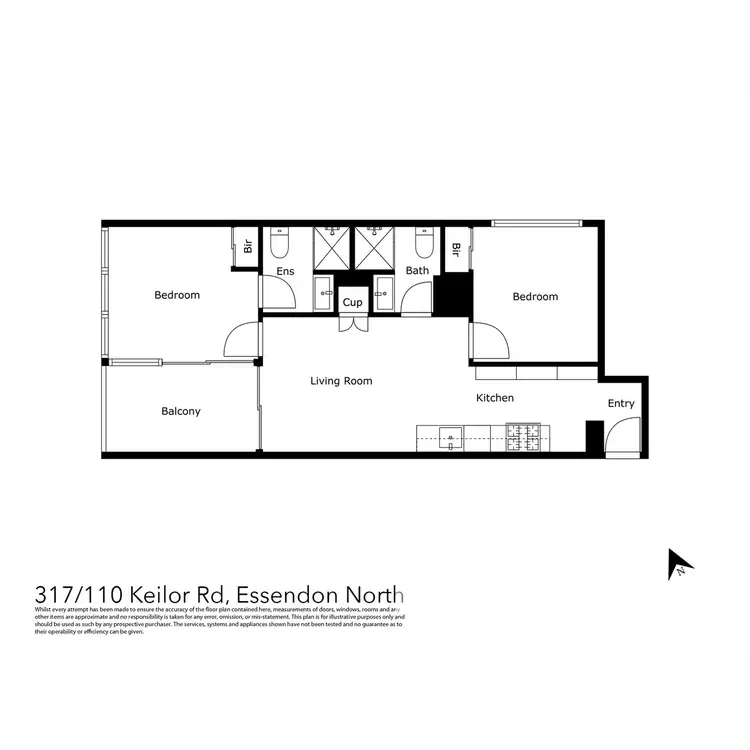 Floorplan of Homely apartment listing, 317/110 Keilor Road, Essendon North VIC 3041