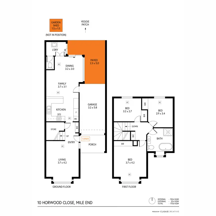 Floorplan of Homely townhouse listing, 10 Horwood Close, Mile End SA 5031