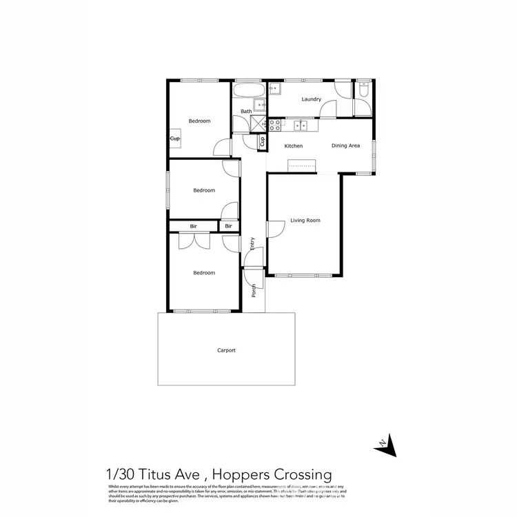 Floorplan of Homely house listing, 1/30 Titus Avenue, Hoppers Crossing VIC 3029