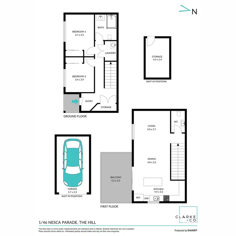 Floorplan of Homely townhouse listing, 1/46 Nesca Parade, The Hill NSW 2300