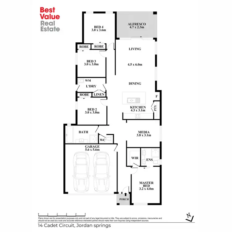 Floorplan of Homely house listing, 14 Cadet Circuit, Jordan Springs NSW 2747
