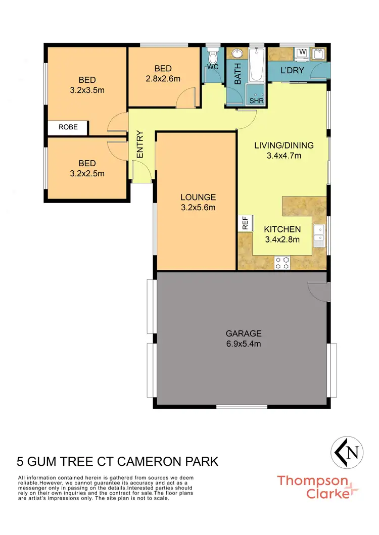 Floorplan of Homely house listing, 5 Gum Tree Court, Cameron Park NSW 2285