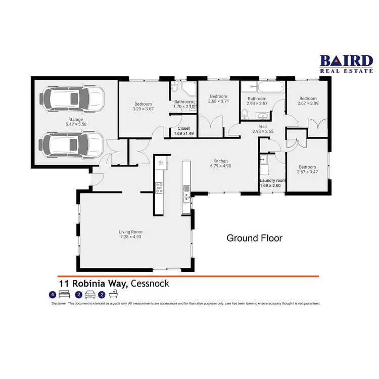 Floorplan of Homely house listing, 11 Robinia Way, Cessnock NSW 2325