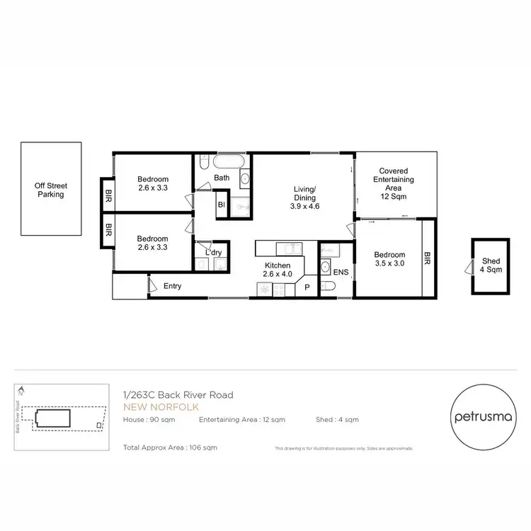 Floorplan of Homely villa listing, 1/263c Back River Road, New Norfolk TAS 7140