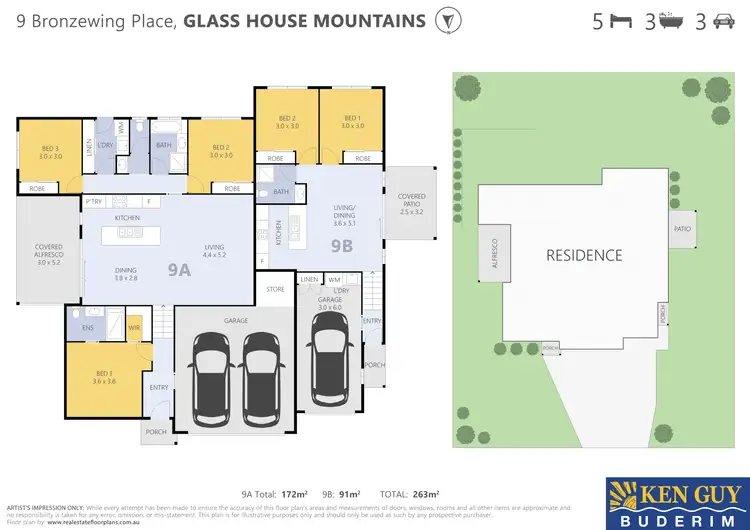 Floorplan of Homely semi-detached listing, 9 Bronzewing Place, Glass House Mountains QLD 4518
