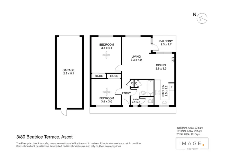 Floorplan of Homely unit listing, 3/80 Beatrice Terrace, Ascot QLD 4007