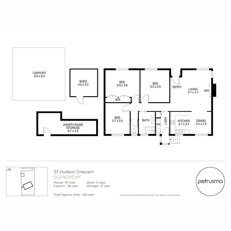 Floorplan of Homely house listing, 37 Hudson Crescent, Glenorchy TAS 7010