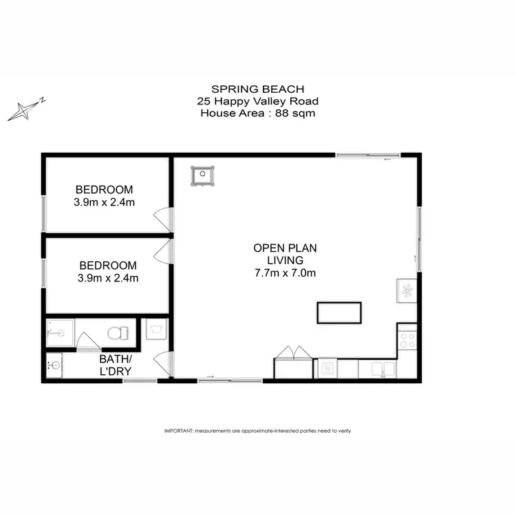 Floorplan of Homely house listing, 25 Happy Valley Road, Spring Beach TAS 7190