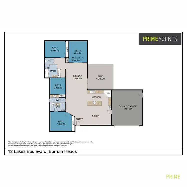 Floorplan of Homely house listing, 12 Lakes Boulevard, Burrum Heads QLD 4659