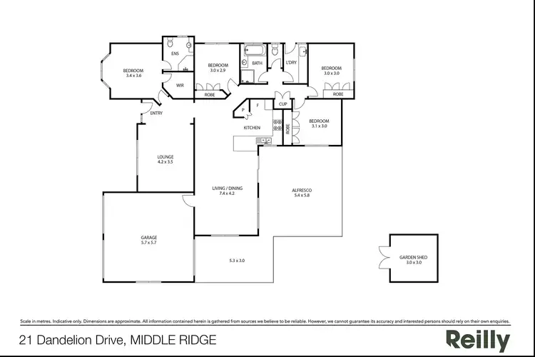 Floorplan of Homely house listing, 21 Dandelion Drive, Middle Ridge QLD 4350