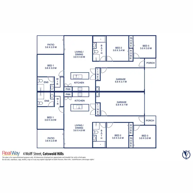 Floorplan of Homely unit listing, 1 & 2/4 Wolff Street, Cotswold Hills QLD 4350