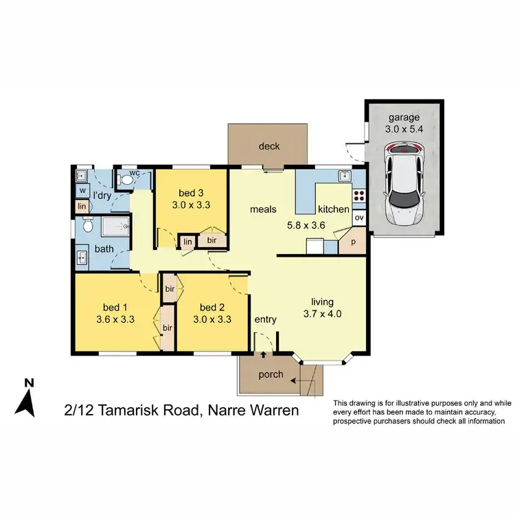 Floorplan of Homely unit listing, 2/12 Tamarisk Road, Narre Warren VIC 3805