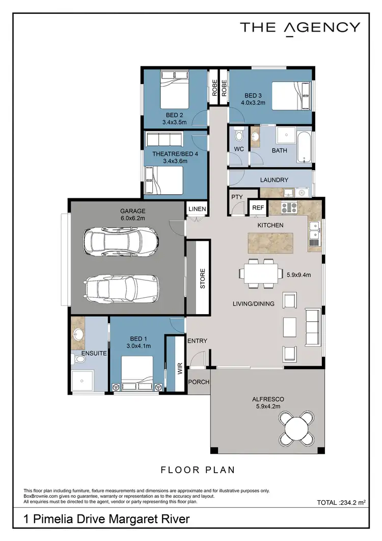 Floorplan of Homely house listing, 1 Pimelia Drive, Margaret River WA 6285