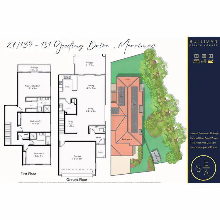 Floorplan of Homely semi-detached listing, 27/139-151 Gooding Drive, Merrimac QLD 4226