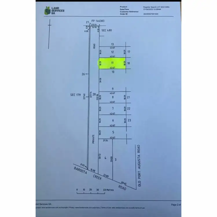 Floorplan of Homely land listing, LOT 11 Private Road, Port Germein SA 5495