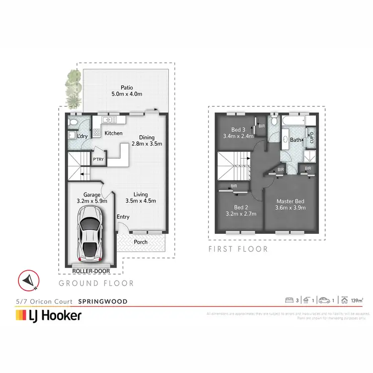Floorplan of Homely townhouse listing, 5/7 Oricon Court, Springwood QLD 4127