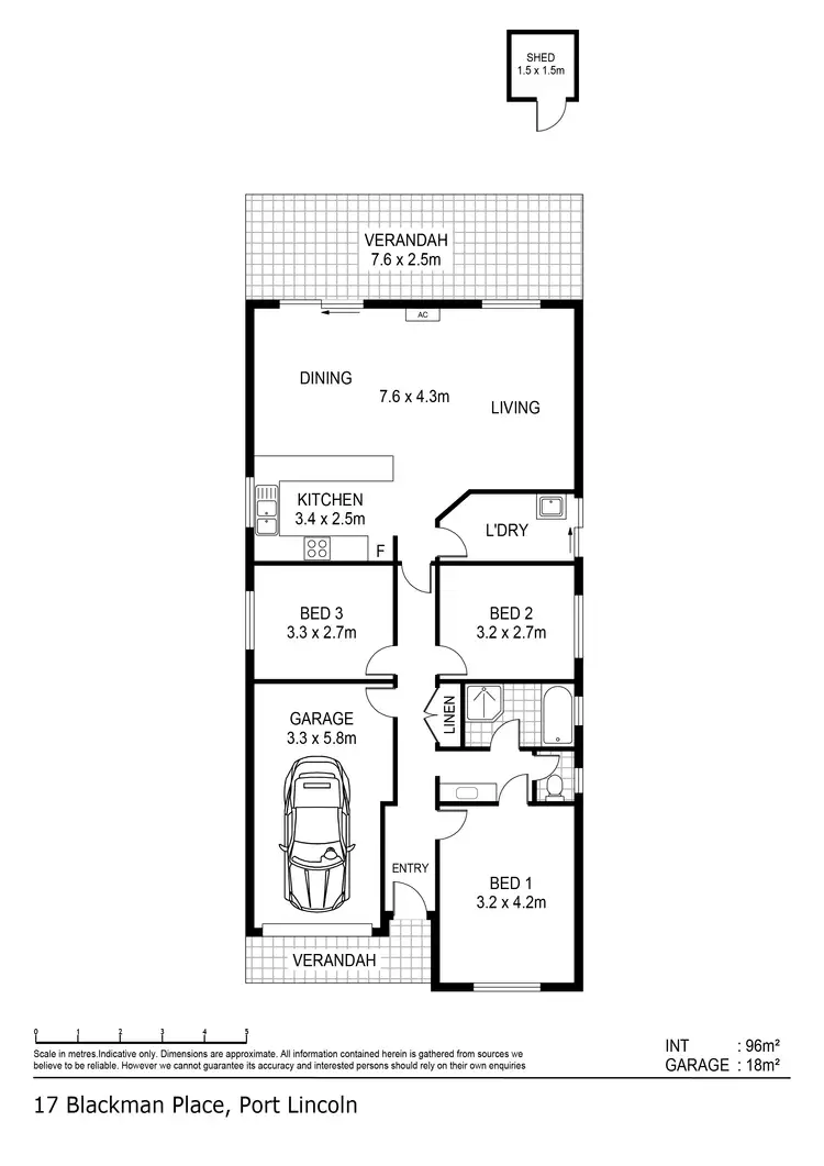 Floorplan of Homely unit listing, 17 Blackman Place, Port Lincoln SA 5606
