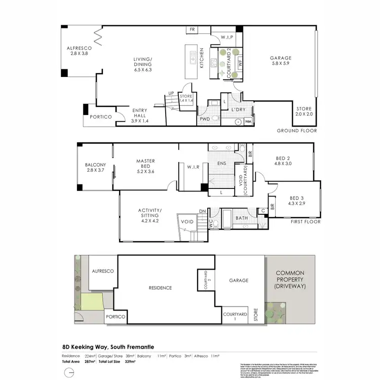 Floorplan of Homely townhouse listing, 8D Keeling Way, South Fremantle WA 6162