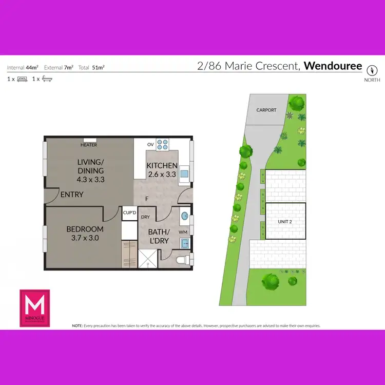 Floorplan of Homely unit listing, 2/86 Marie Crescent, Wendouree VIC 3355