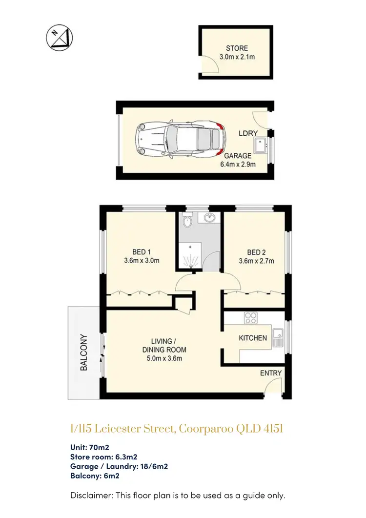 Floorplan of Homely unit listing, 1/115 Leicester Street, Coorparoo QLD 4151